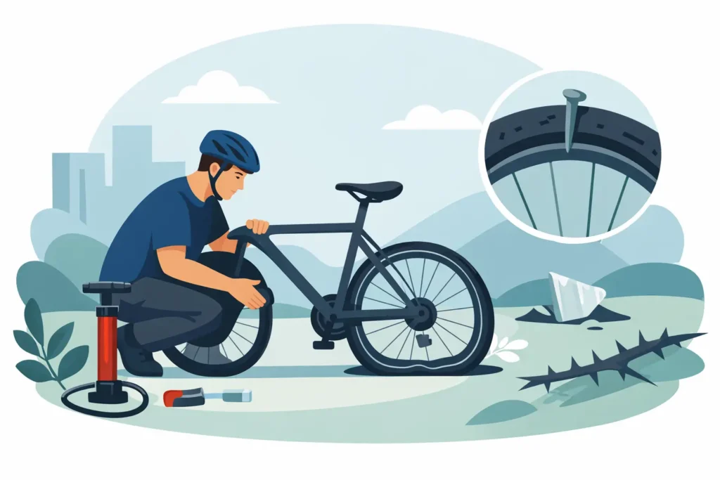 Hvordan undgår man punktering på cyklen?