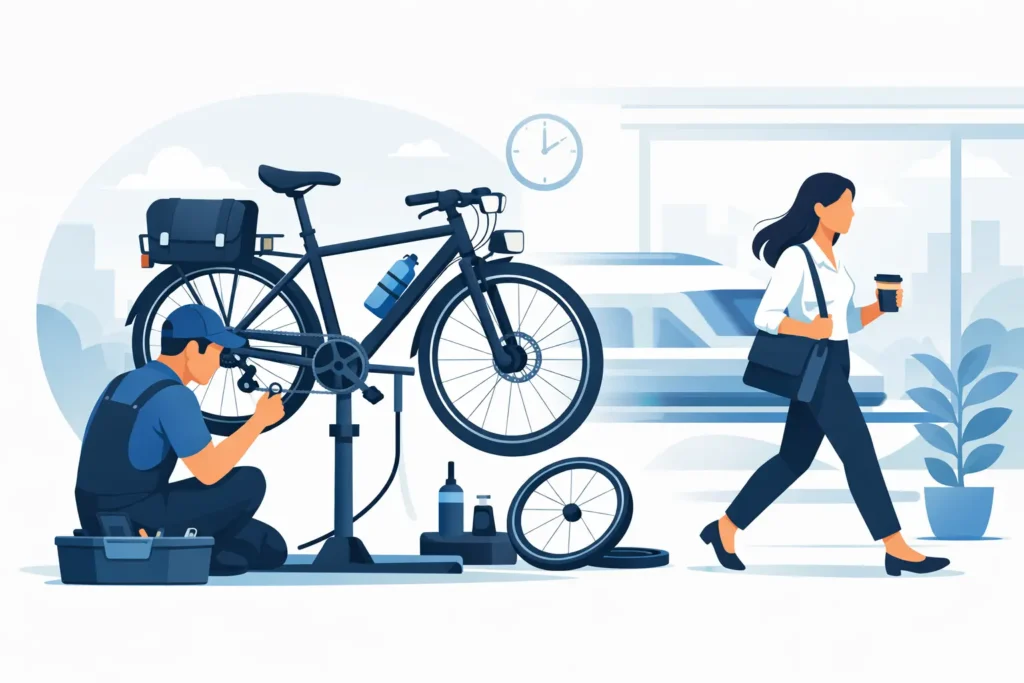 Service af pendlercykel uden spildtid
