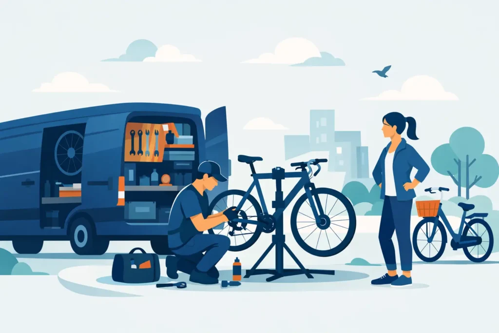 Sådan fungerer mobil cykelmekaniker